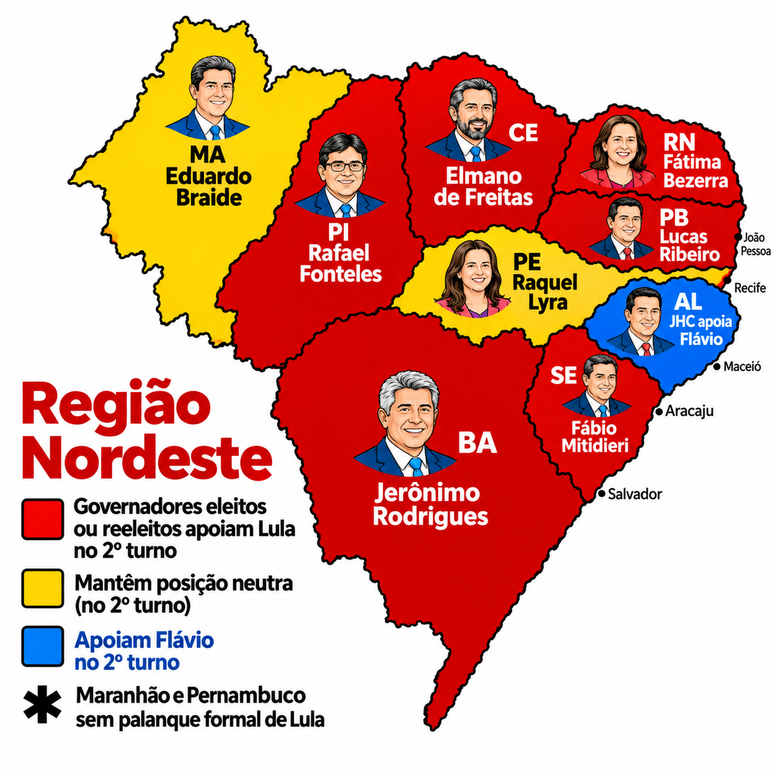 Reduto do PT, Lula inicia campanha de 2º turno sem palanque formal em PE, AL e MA