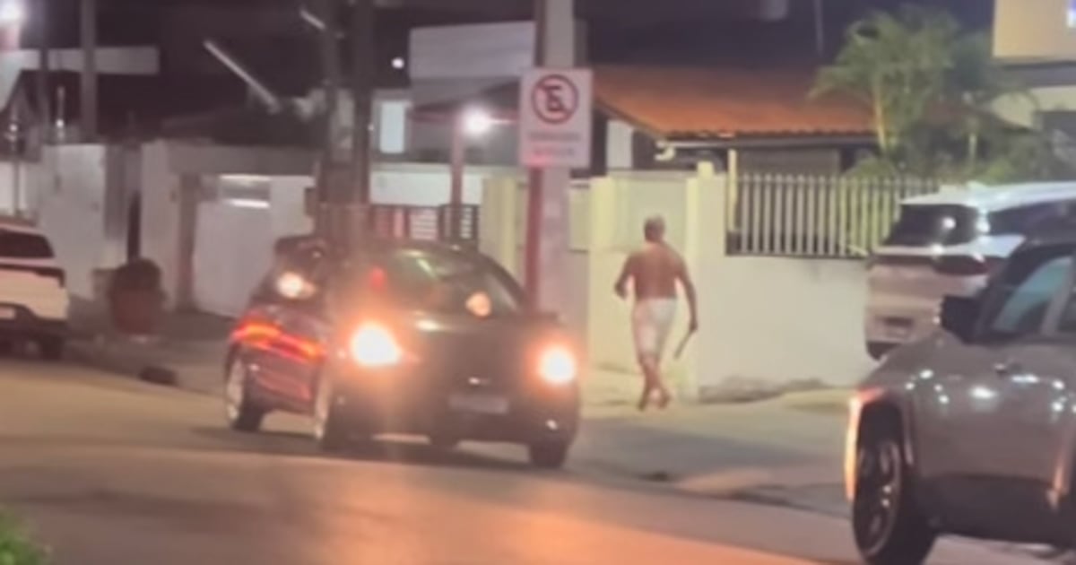 Homem aparece com facão em avenida de João Pessoa, e populares relatam ameaças a casal