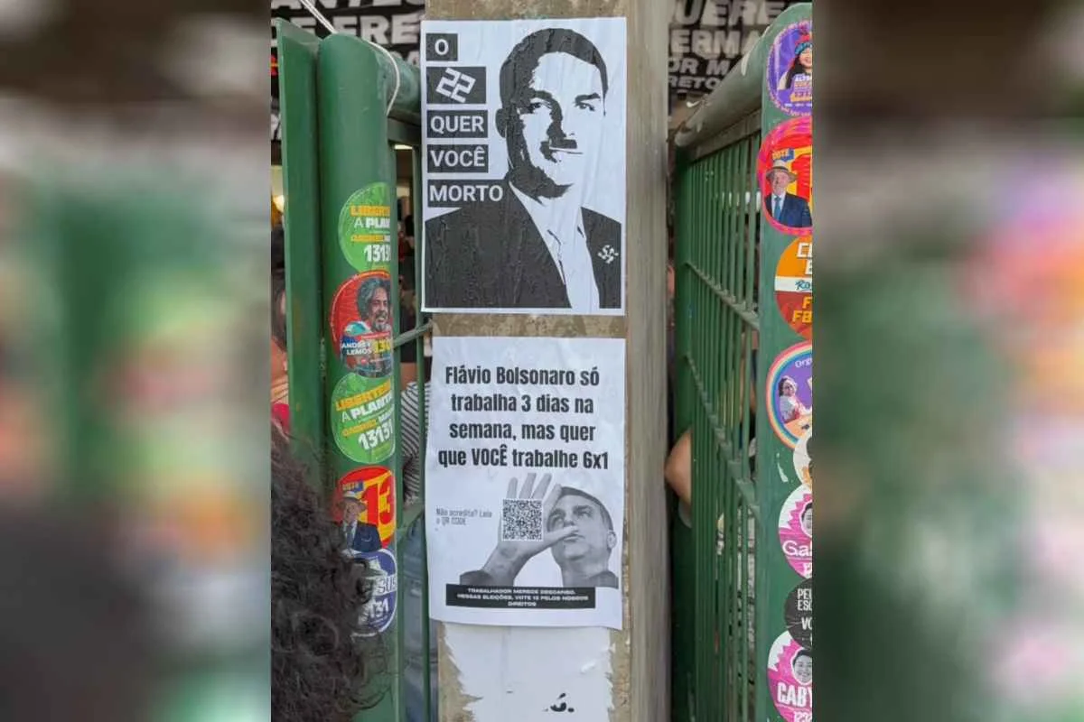 Cartaz com Flávio “nazista” colocado na UnB não tinha autorização