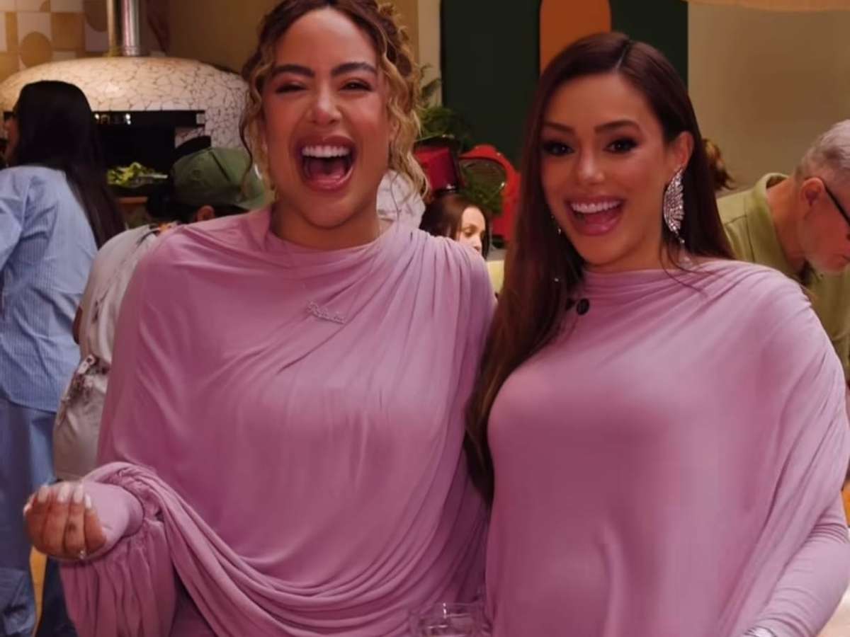 Bruna Biancardi e Rafaella Santos usam a mesma roupa na festa de Mavie e caem na risada